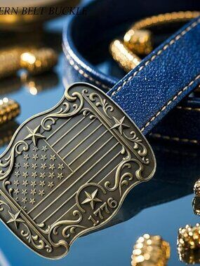 NEW American Flag & Stars Cowboy Belt Buckle Americana Men or Women